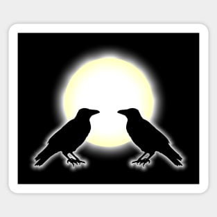 Raven Silhouettes In Moonlight Sticker